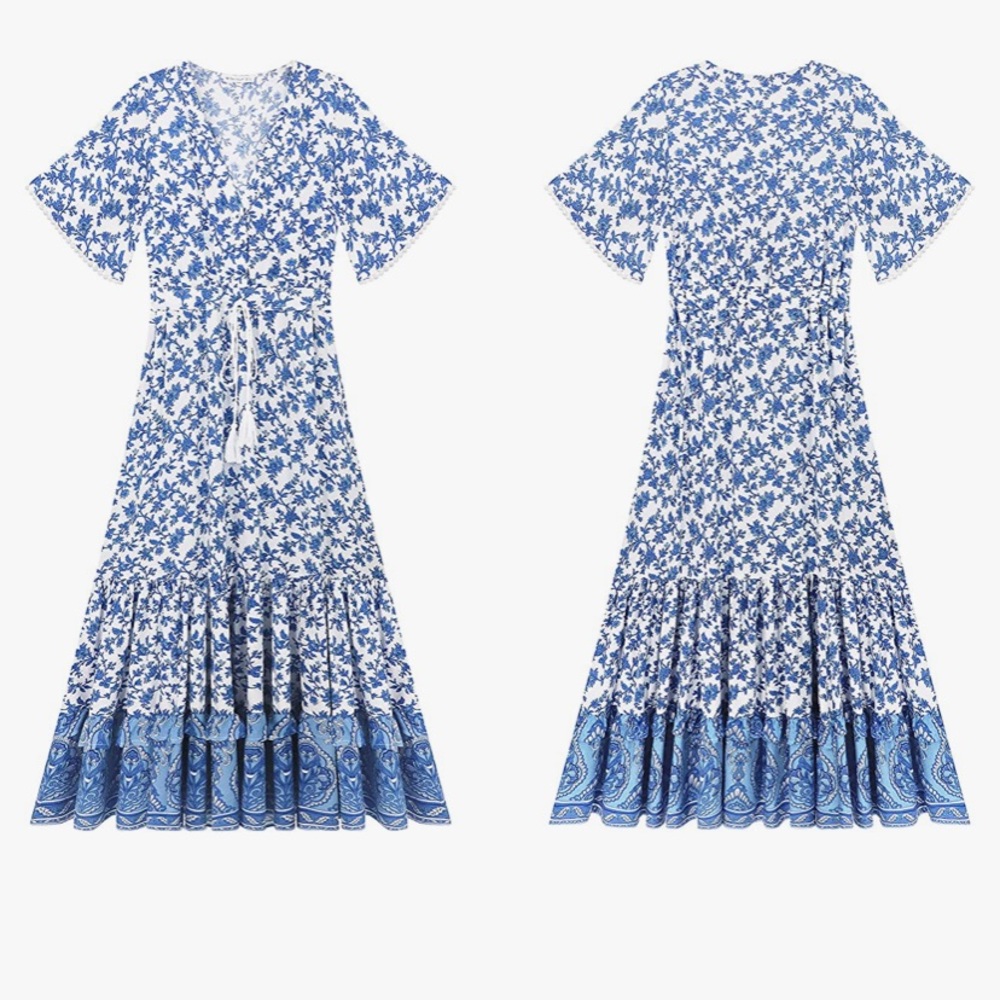 R Vivimos Boho floral dress